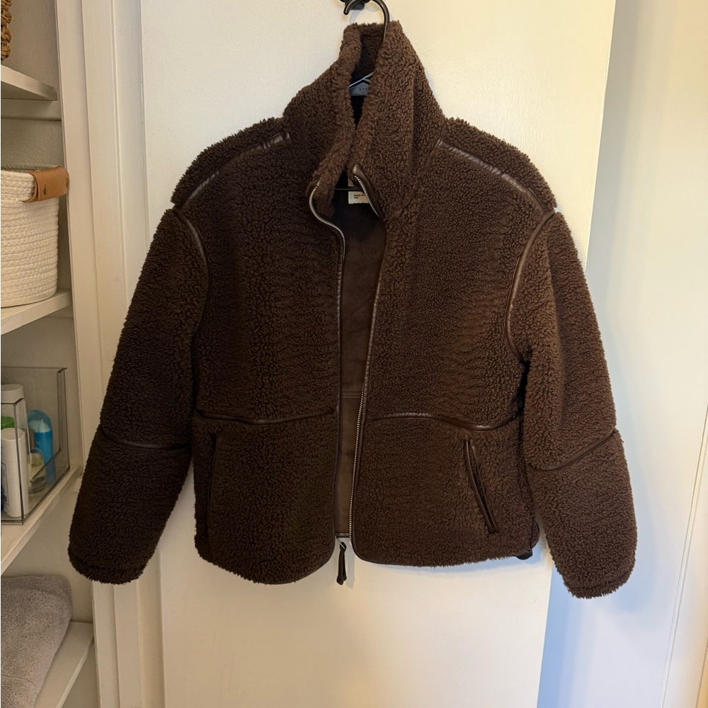 Abercrombie & Fitch Chocolate Brown Sherpa Jacket